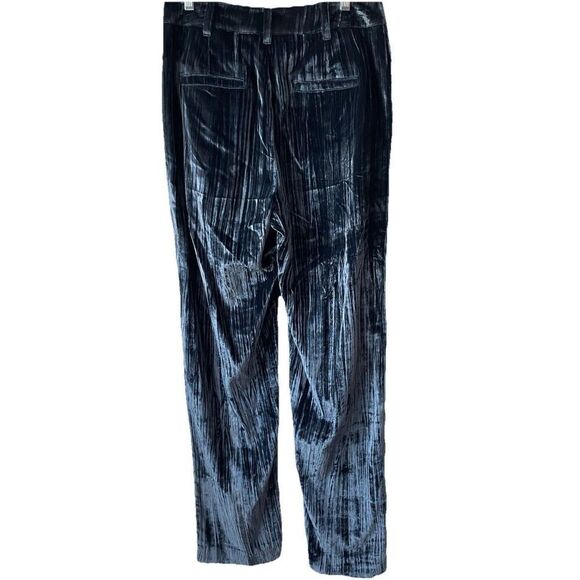 New CINQ A SEPT Collins Relaxed Straight Leg Velvet Pants in Peacock Blue size 8 - Picture 5 of 5